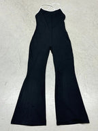 Women's Fluffy Wide-Leg Jumpsuit with Sophisticated Back Cutout