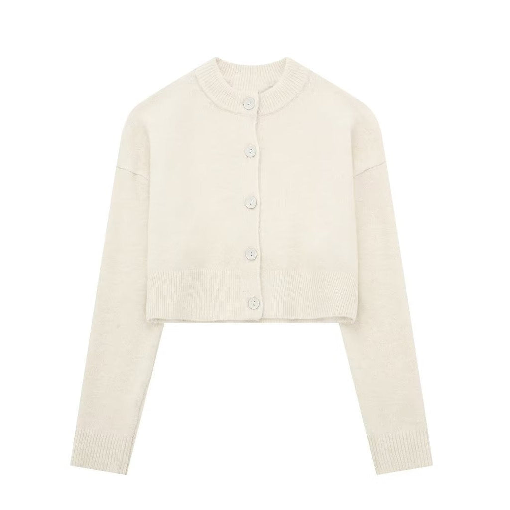 Cropped Cardigan with Button Details