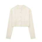 Cropped Cardigan with Button Details
