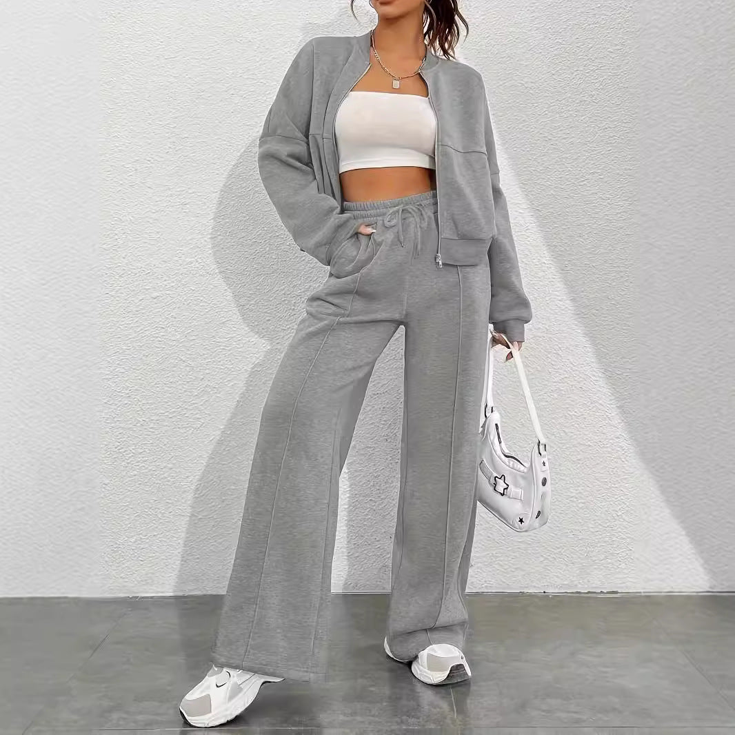 Women's Casual Sweat Set with Pockets