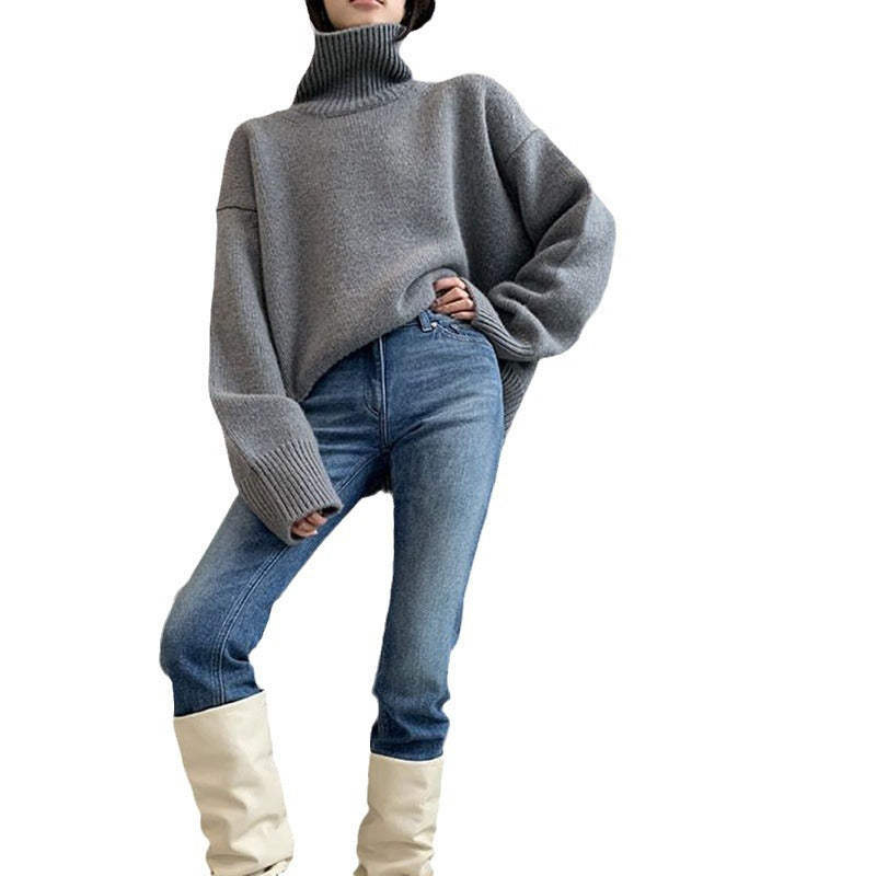 Cozy Fine Knit Turtleneck Sweater
