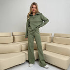 Women's Comfortable Sweat Set with High Collar