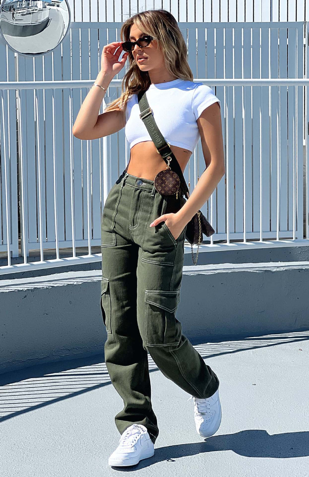 Women's Cotton-Blend Cargo Pants