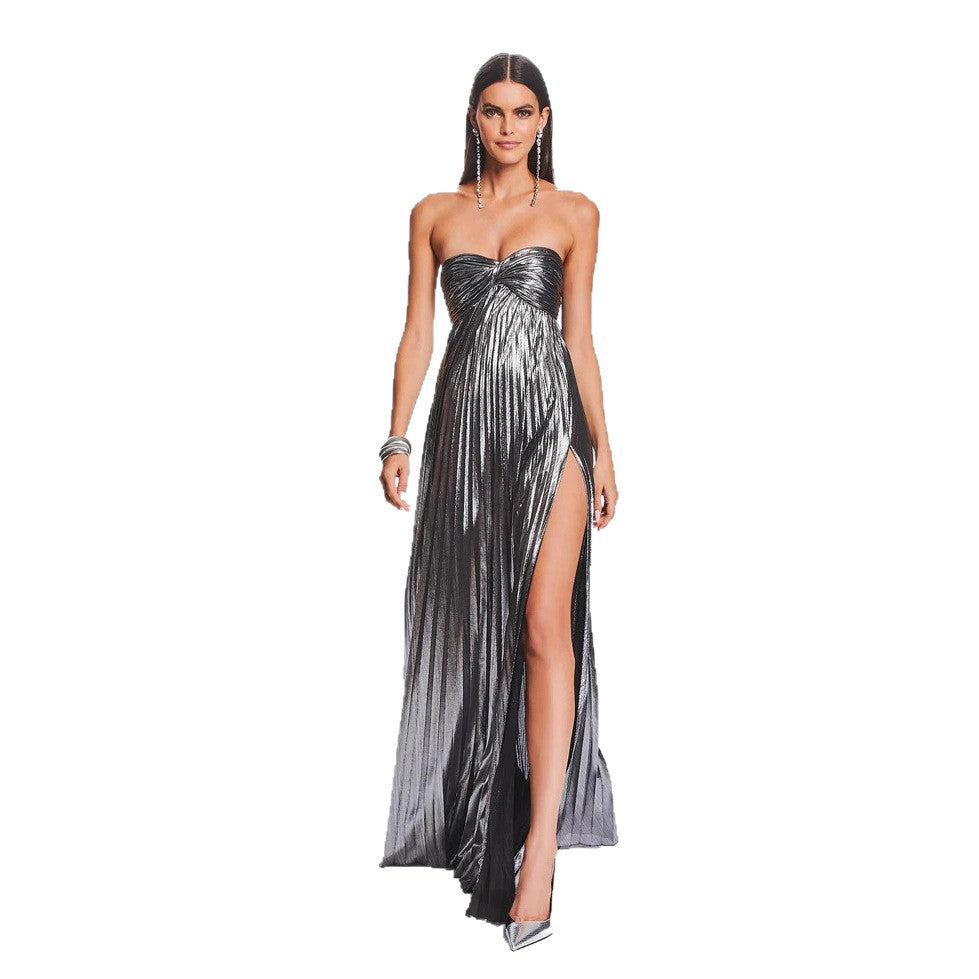 Women's Evening Dress with Off-Shoulder Design and Slit