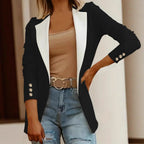 Elegant Women's Blazer with Contrasting Panels
