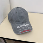 Men's Distressed Graphic Denim Cap