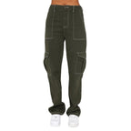 Women's High-Waisted Cargo Jeans with Straight Leg