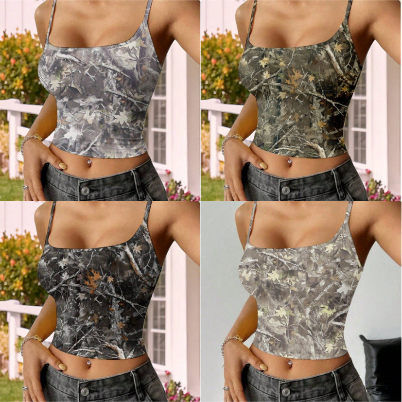 Women's Sleeveless Camouflage Top