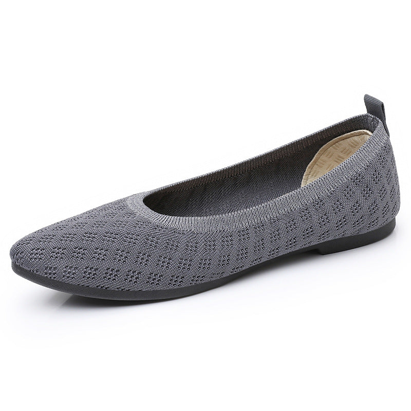 Women's Ballet Flats with Breathable Knit and Flexible Sole