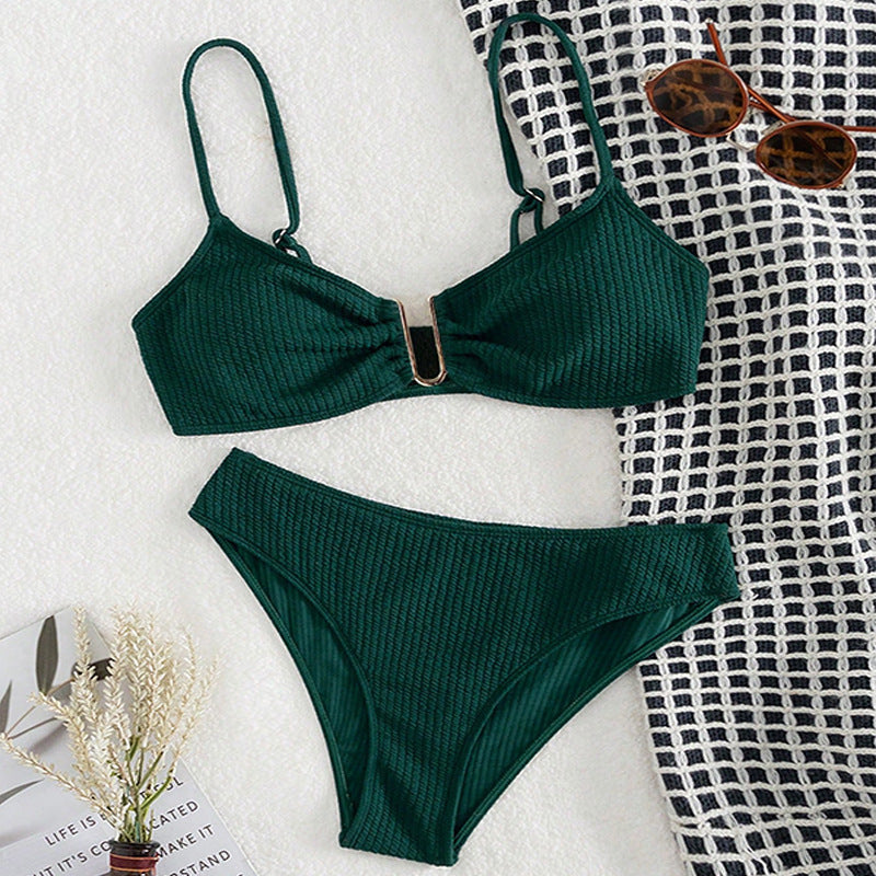 Women's 2-Piece Bikini Set with Metal Detail