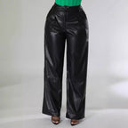 Women's Elegant Faux Leather Pants