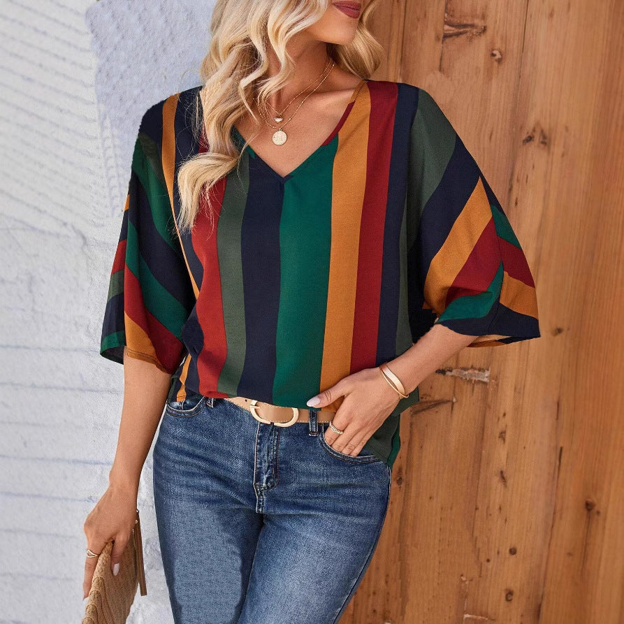 Women's Colorful Striped Top