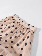 Women's Maxi Skirt with Voluminous Ruffles and Dots
