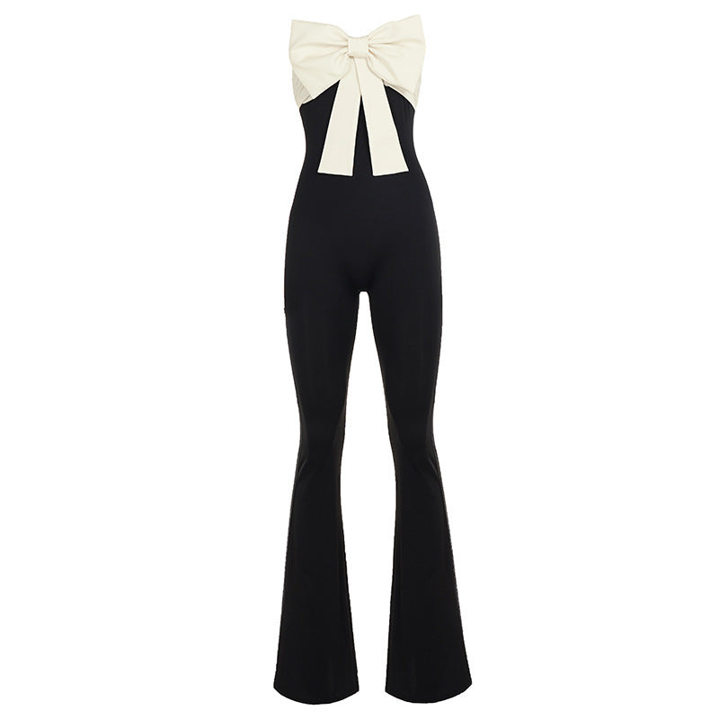 Elegant Jumpsuit with Bow Accents