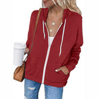 Women's Comfortable Full-Zip Hoodie with Large Pockets