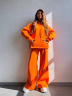 Women's Oversized Hoodie and Wide Leg Leisure Pants