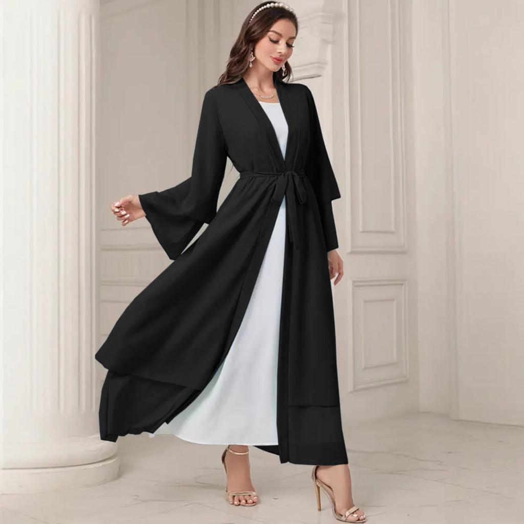 Elegant Long Kimono Jacket in Flowing Fabric