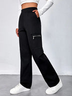 Women's Comfortable Cargo Pants with Elastic Waistband