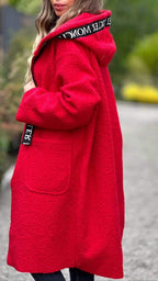 Women's Fashionable Oversized Fleece Coat with Practical Pockets and Hood