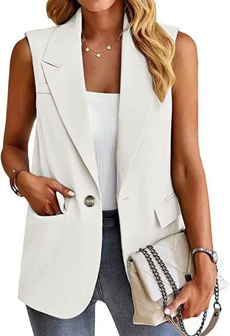 Women's Sleeveless Blazer Jacket