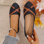 Women's Ballet Flats with Elegant Cross-Strap
