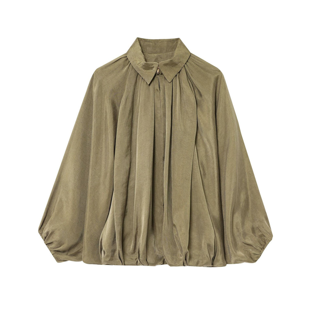 Elegant Women's Blouse with Pleated Details