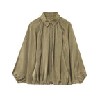 Elegant Women's Blouse with Pleated Details