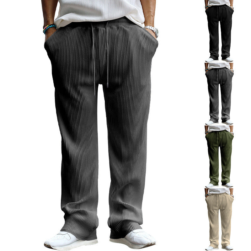 Women's Elegant Relaxed Fit Pants with Elastic Waist