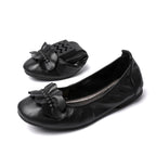 Women's Ballet Flats with Decorative Bow Accent and Non-Slip Sole