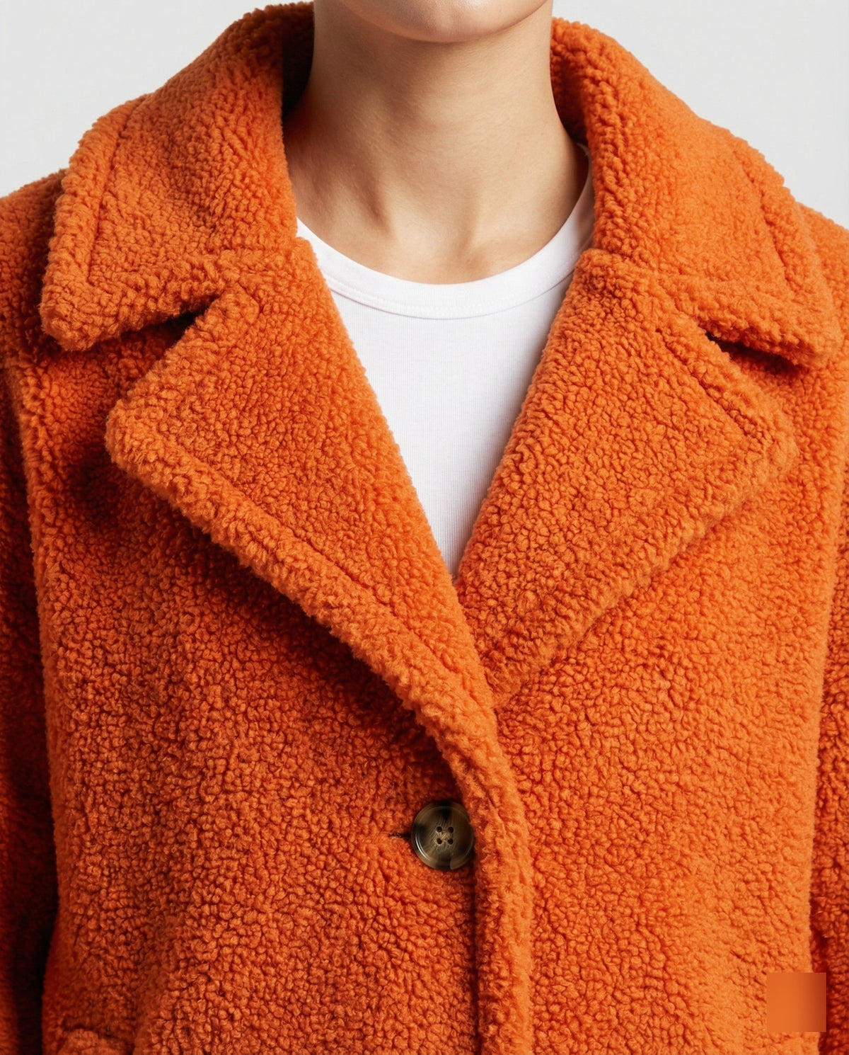Women's Elegant Teddy Coat with Two Pockets and Sporty Stripes