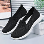 Women's Breathable Slip-On Sneakers with Elastic Knit Upper