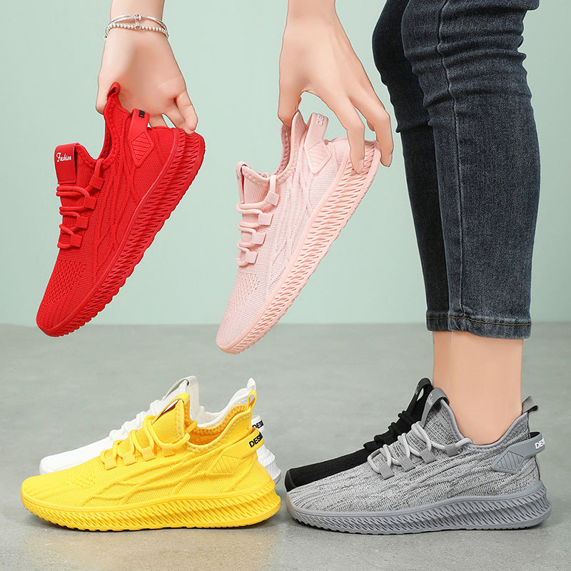 Women's Breathable Sport Sneakers with Elastic Upper and Cushioning Sole