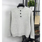 Women's Fine Knit Sweater with Button Details
