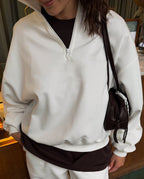 Women's Cozy Fleece Loungewear Set with Stand-Up Collar