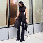 Elegant Draped Wide-Leg Jumpsuit