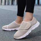 Women's Breathable Slip-On Sneakers with Practical Hook-and-Loop Closure