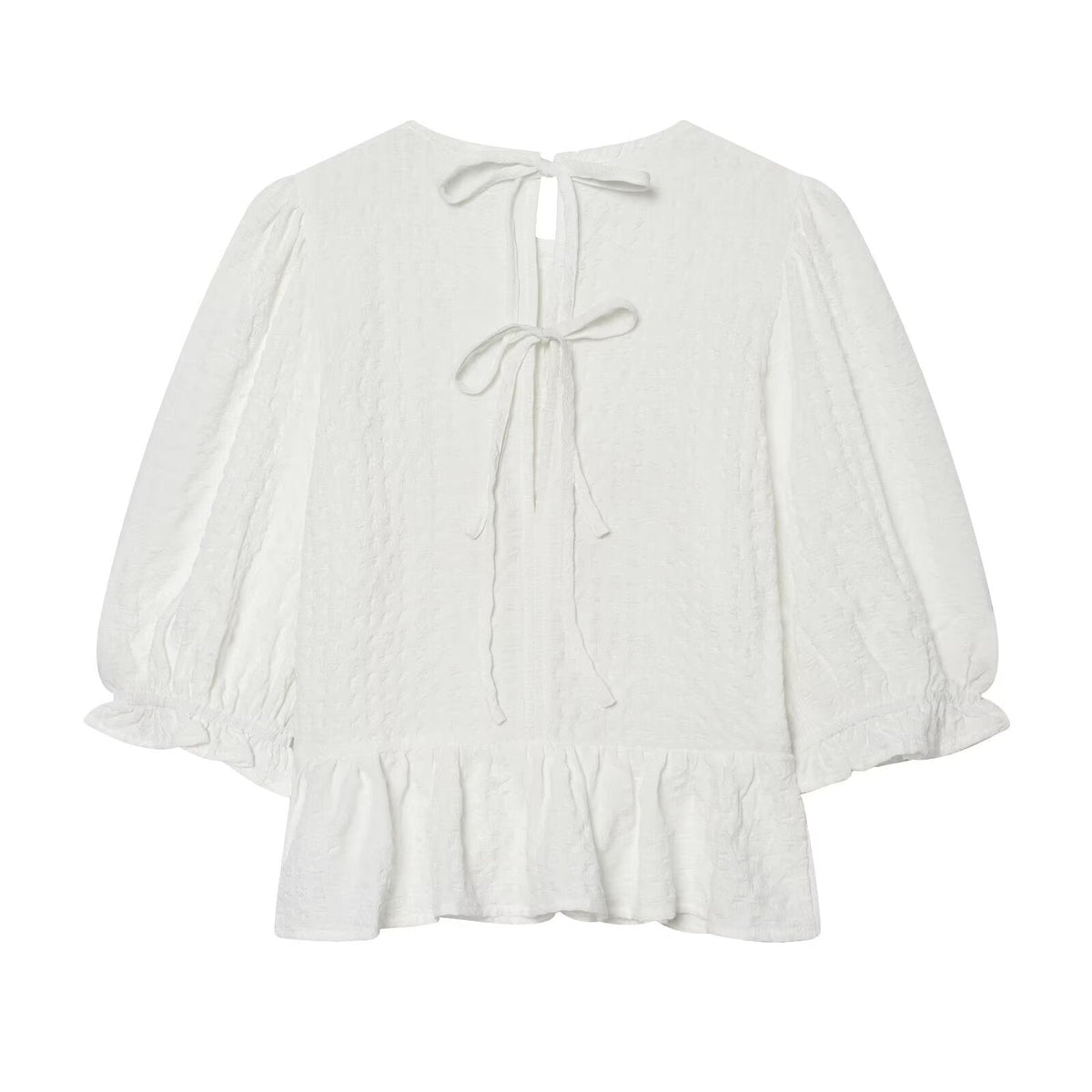 Women's Blouse with Ruffles and Balloon Sleeves