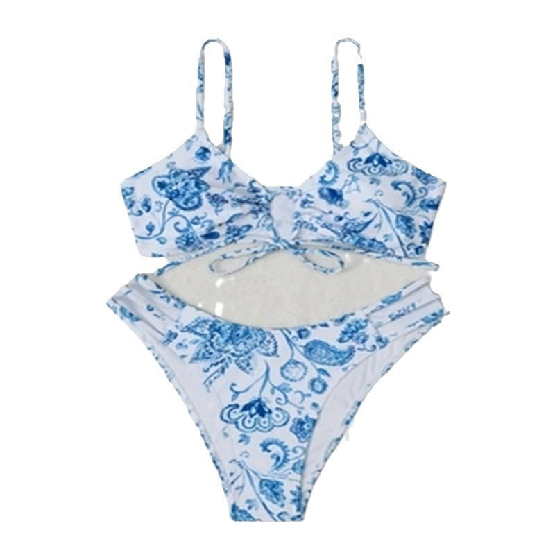 Women's Swim Set with Floral Print and Adjustable Straps