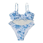 Women's Swim Set with Floral Print and Adjustable Straps