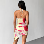 Women's Floral Swimsuit with Asymmetrical Cut