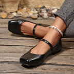 Women's Ballet Flats with Elegant Strap and Comfortable Sole