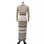 Elegant Two-Piece Knit Set with Geometric Cutout Design