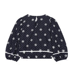 Women's Blouse with Lace and Ruffle Details