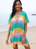 Women's Airy Mesh Beach Cover-Up with V-Neck