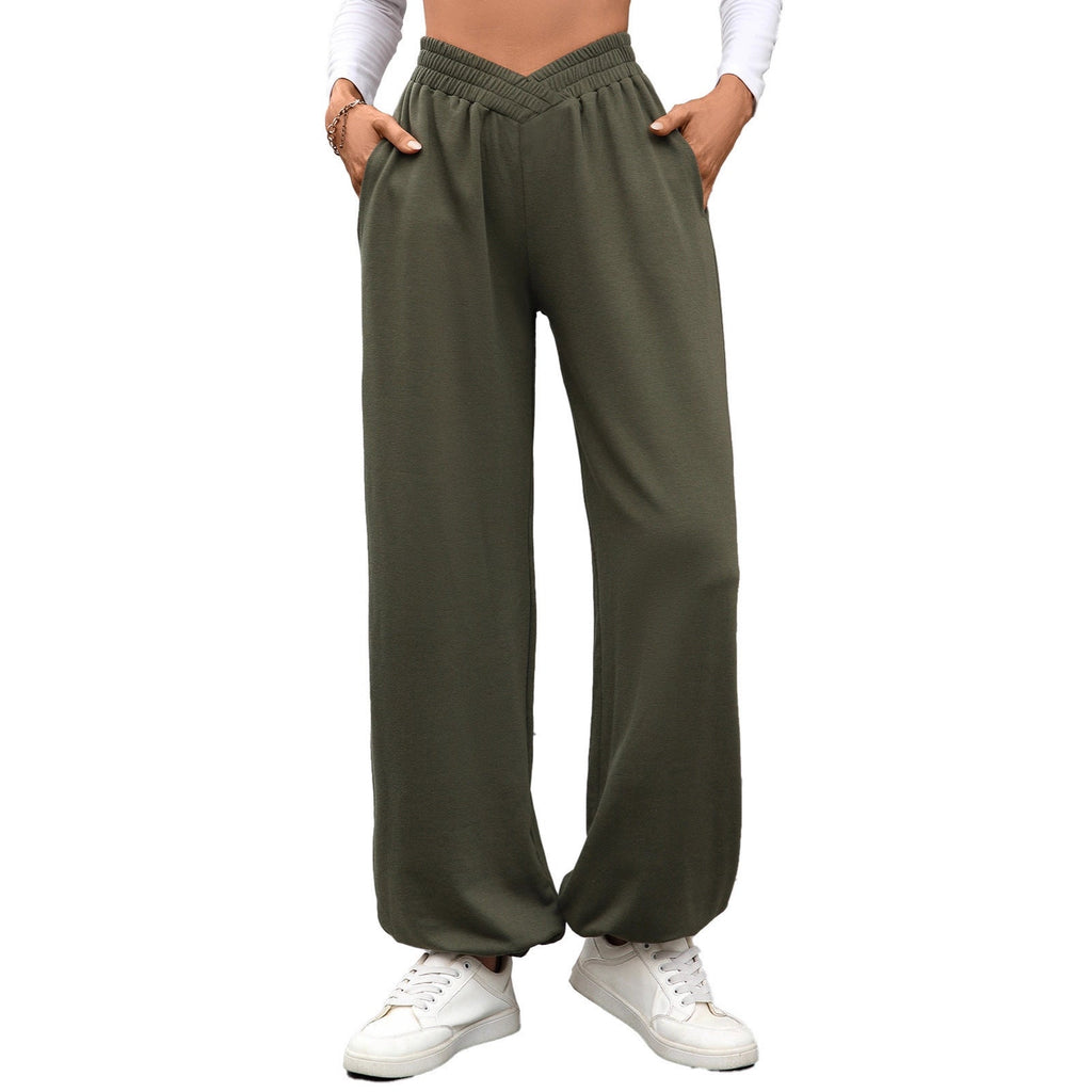 Women's Comfortable Palazzo Pants with Elastic Waist and Side Pockets