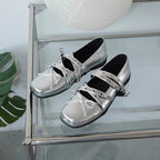 Women's Ballet Flats with Straps and Lacing
