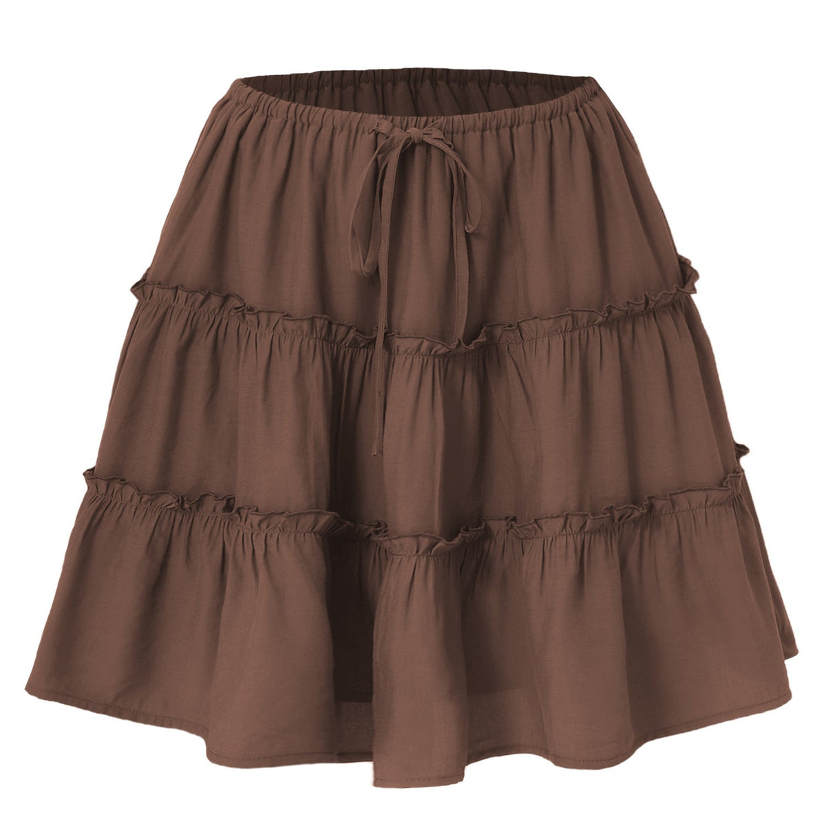 Women's Midi Skirt with Voluminous Ruffles