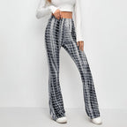 Women's Flared Leggings with Tie-Dye Design