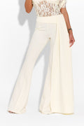 Women's Elegant Flared Pants with Side Draping