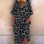 Women's Sleeveless Kaftan Dress in Leopard Print